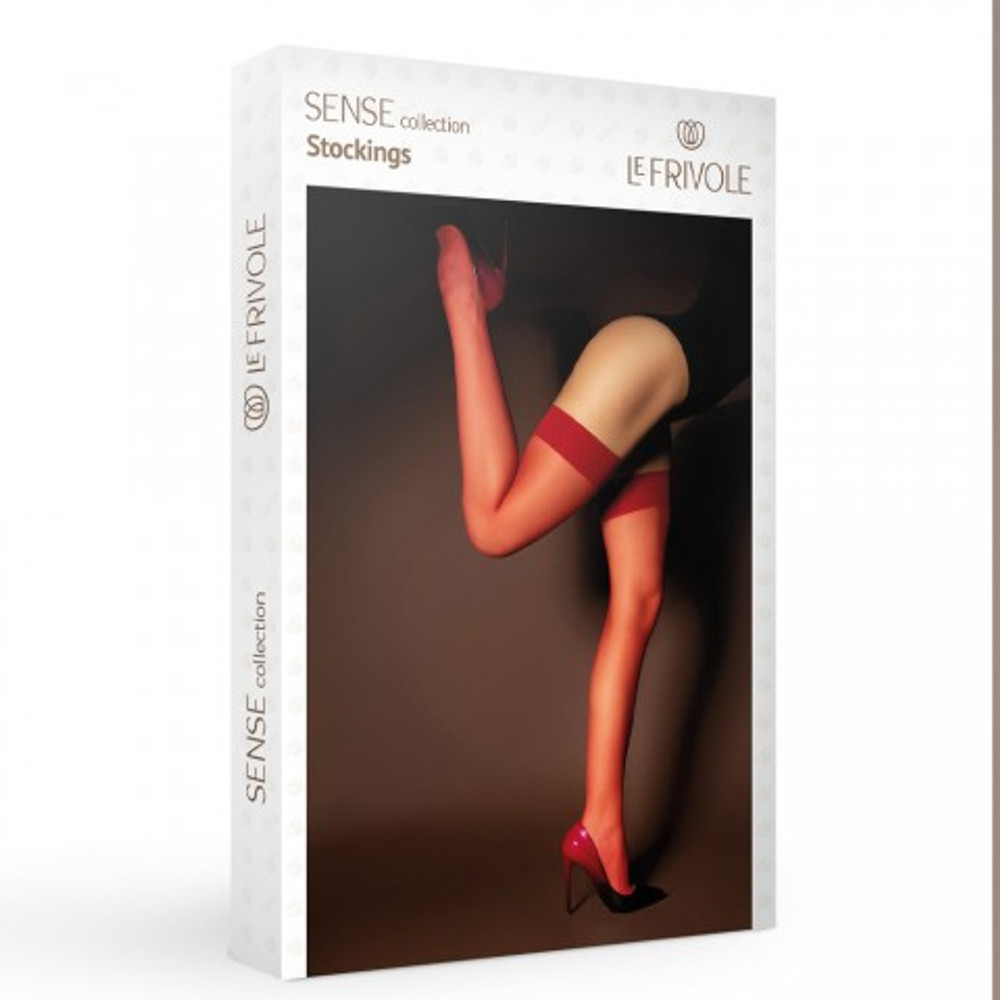 Базовые красные капроновые чулки 20 ден (SENSE) (4/5)