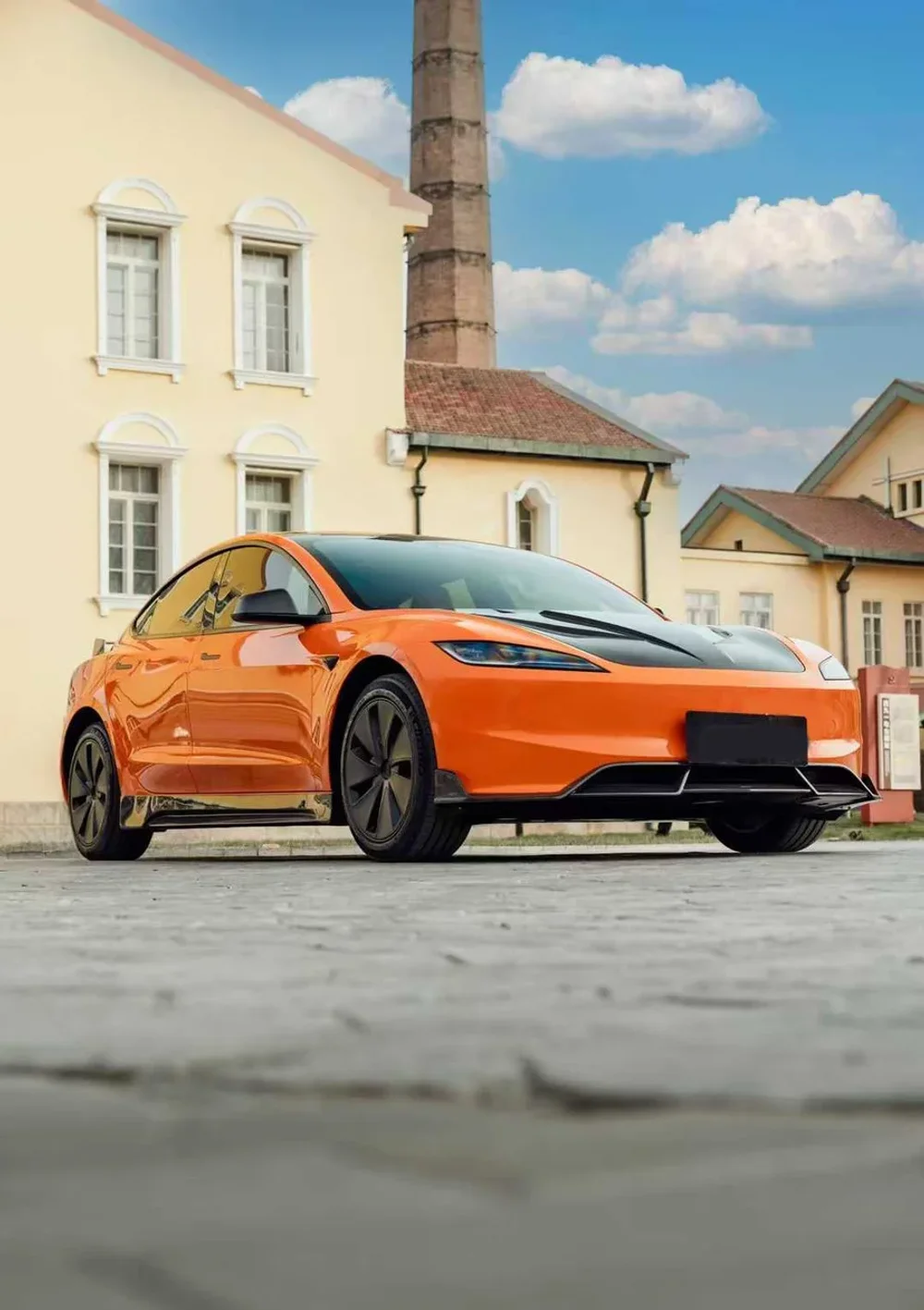 Карбоновый обвес для Tesla Model 3 2017-2025+ боковые юбки диффузор капот спойлер губа переднего бампера