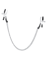 Зажимы на соски с цепочкой Alligator Nipple Clamps (Цвет: серебряный с черным)