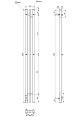 Полотенцесушитель электрический Point Фрея PN20712W П2 100x1200 диммер слева, белый