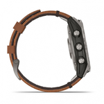 Умные часы Garmin FENIX 7 PRO Sapphire Solar 47мм титановый серый с коричневым кожаным ремешком