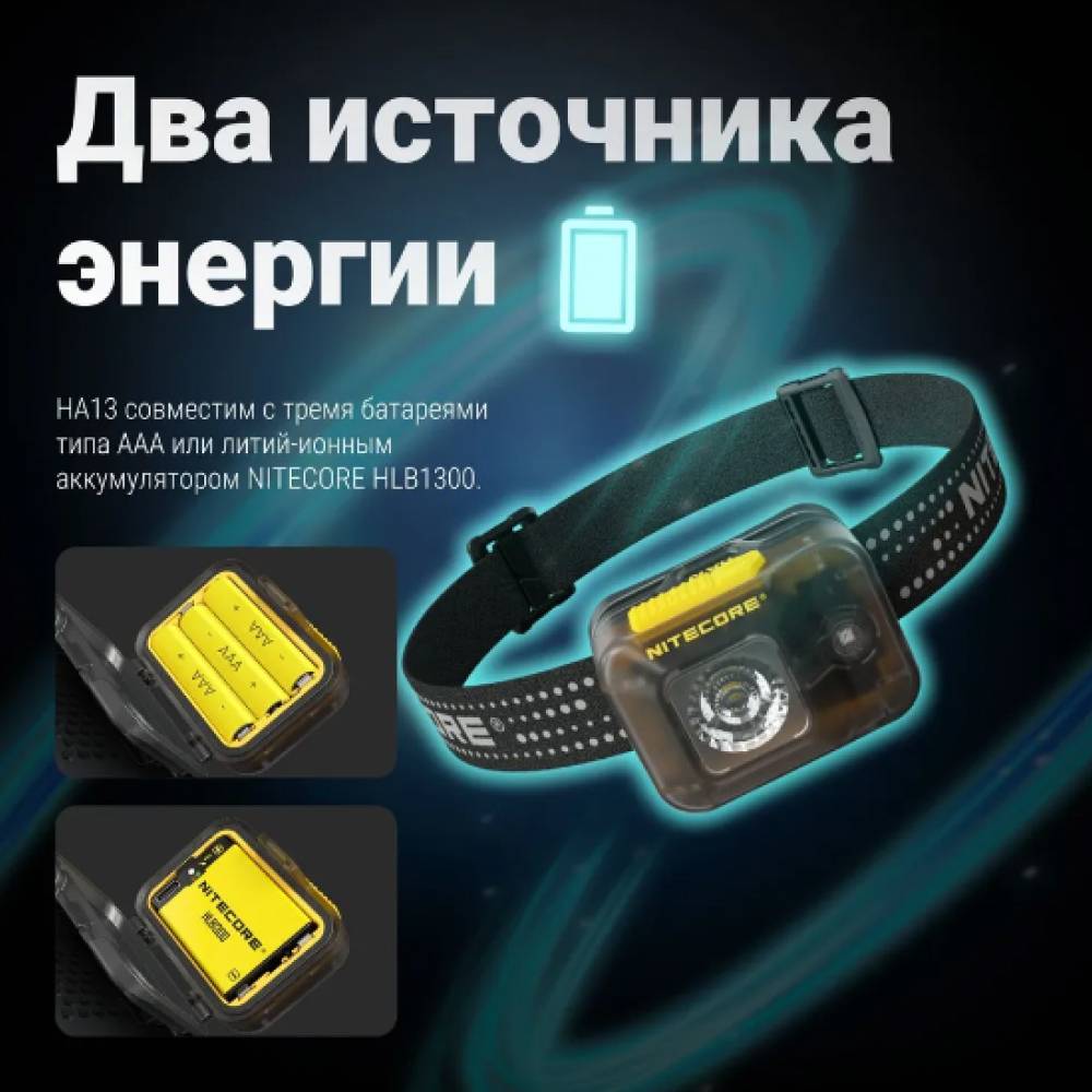 Фонарь налобный Nitecore HA13 350 люмен 120 метров