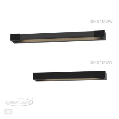 3888/12WB HIGHTECH ODL20 495 черн/металл Настен.поворотн.светильник LED 4000K 12W 220V IP44 ARNO