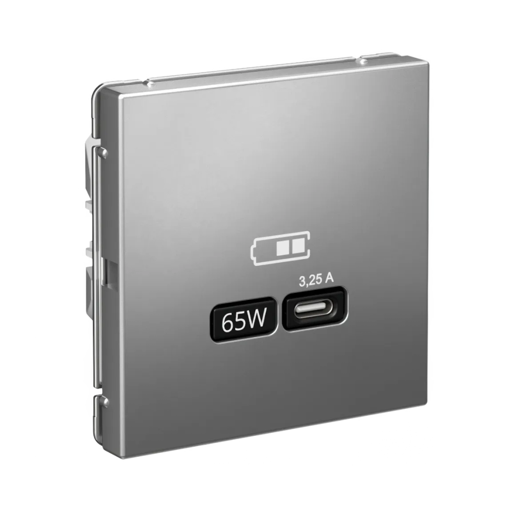 ARTGALLERY USB РОЗЕТКА тип-С 65Вт высокоскор.заряд. QC, PD, механизм, СТАЛЬ