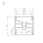 Профиль LINE-5050-DUAL-2000 ANOD (Arlight, Алюминий)