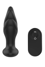 Черная анальная вибропробка Angelina Remote Rotating Plug - 14 см. (Цвет: черный)
