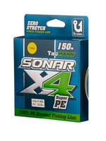 Плетеный шнур для рыбалки TauMANN Sonar PE X4 150m #1.2 (0.18mm) Yellow
