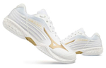 Mizuno Wave Claw 2 Comfortable Slip Resistant, Abrasion Resistant, Breathable Low top Badminton Shoes Unisex White Gold