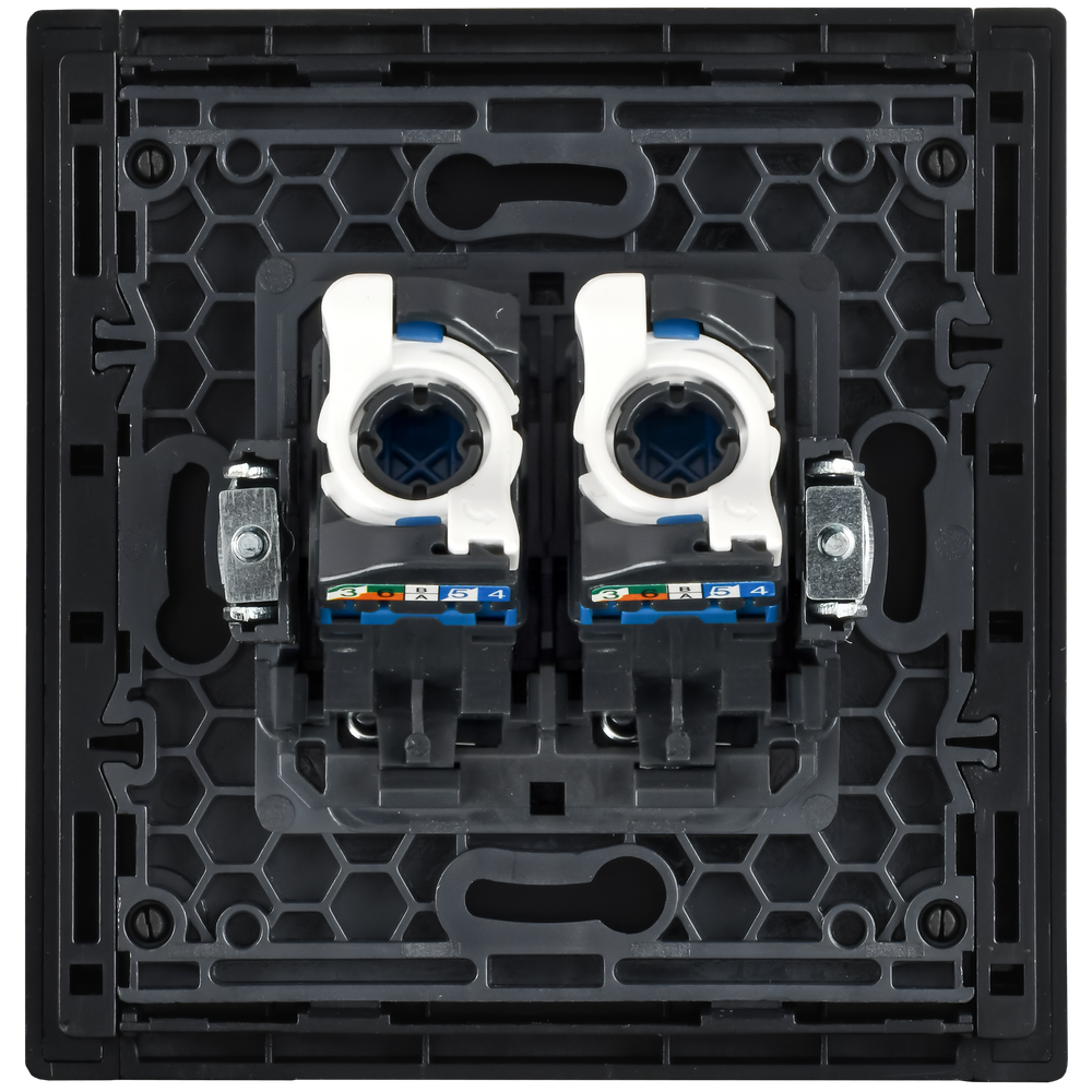 FORTE&PIANO Розетка компьютерная двойная RJ45 кат.6 FP734M металл никель IEK