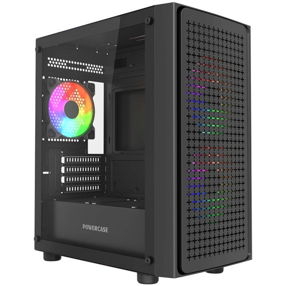 Корпус Mini-Tower PowerCase Mistral Micro EM18 ARGB, Micro-ATX, Black (CMMEM18B-A3)