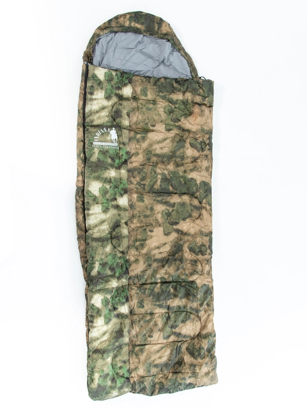 Спальный мешок TRAVELLER camo (КМФ) R-zip от-12(с подголовником 230х90см)INDI