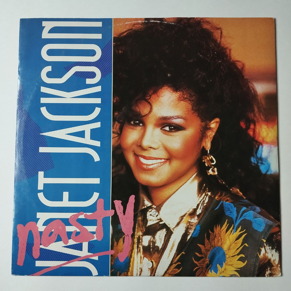 Винтажная виниловая пластинка LP Janet Jackson Nasty (UK 1986) 45 RPM Maxi Single