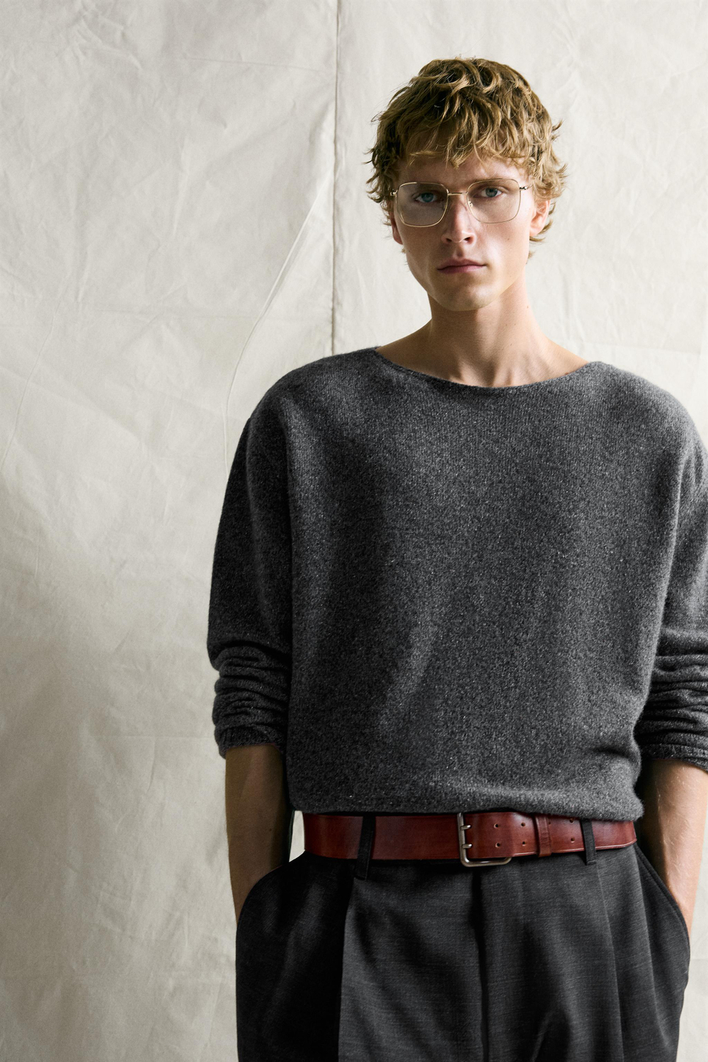 ШЕРСТЯНОЙ СВИТЕР С ВЫРЕЗОМ ЛОДОЧКОЙ — ZARA