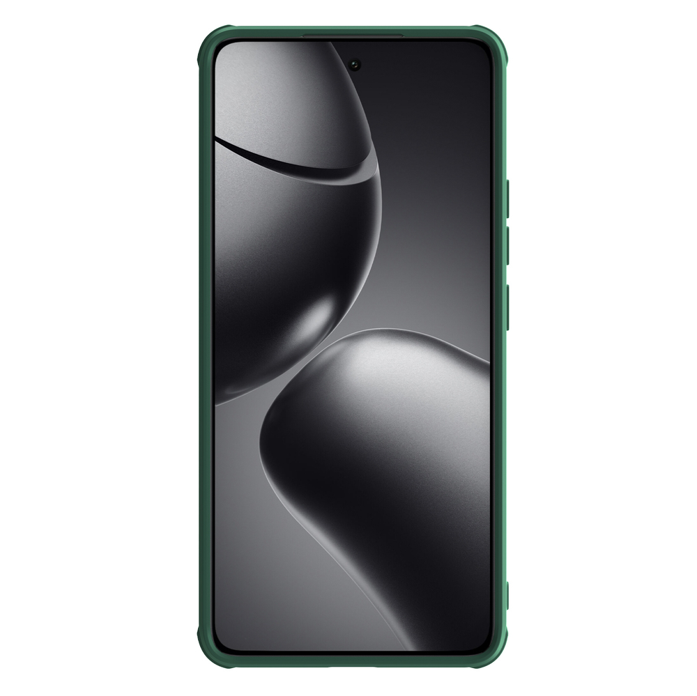 Чехол зеленого цвета (Dark Green) с сдвижной шторкой для камеры от Nillkin для Xiaomi 14T Pro, серия CamShield Pro Case