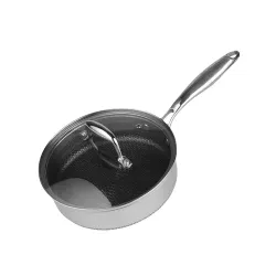 Сотейник 4 л с крышкой 26/23*16,5 см New Kitchen Honeycombs нерж. с антиприг. покр. ИНДУКЦИЯ