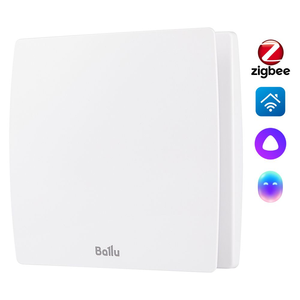 Вытяжной вентилятор Ballu BAF-SL 120 V с обратным клапаном для ванной комнаты, туалета, кухни и бани, 120 мм
