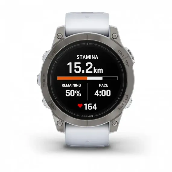 Garmin epix Pro (Gen 2) Sapphire Edition 47 мм, титановый, белый DLC, белый ремешок