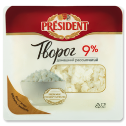 Творог домашний President 9% 450 гр