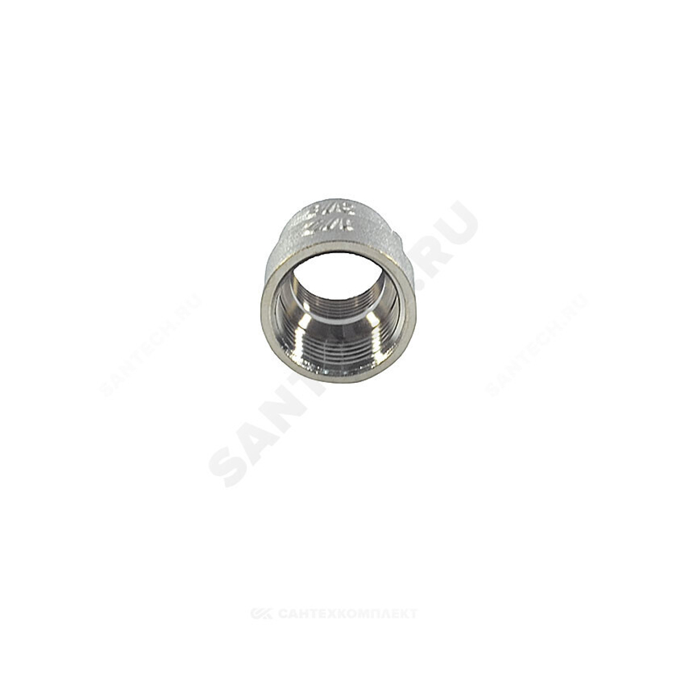 Муфта латунь никель переходная Ду 40х32 (1 1/2"х1 1/4") ВР/ВР SantechSystems