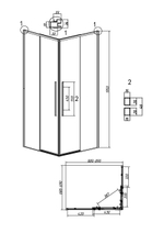 Душевое ограждение Grossman Galaxy 300.K33.01.9070.32.00 (90х70х195) прямоугольник,раздвижная,золото сатин,стекло прозрачное, 1 место