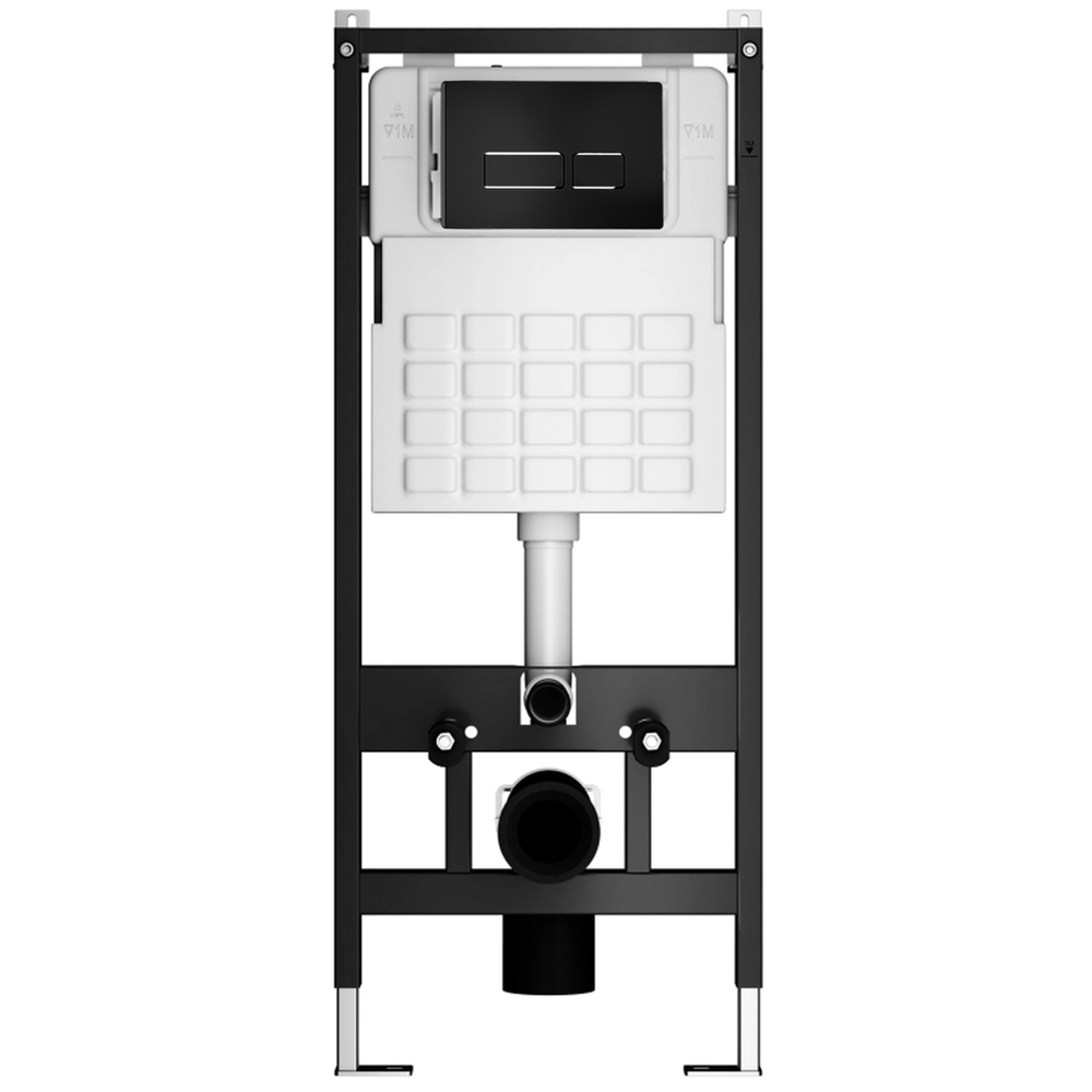 Система инсталляции WAVE В-500/002П+В2/W-500/002Pn+V2, прямоуг кнопка В2/V2 черная,ПНЕВМАТИКА,500 мм