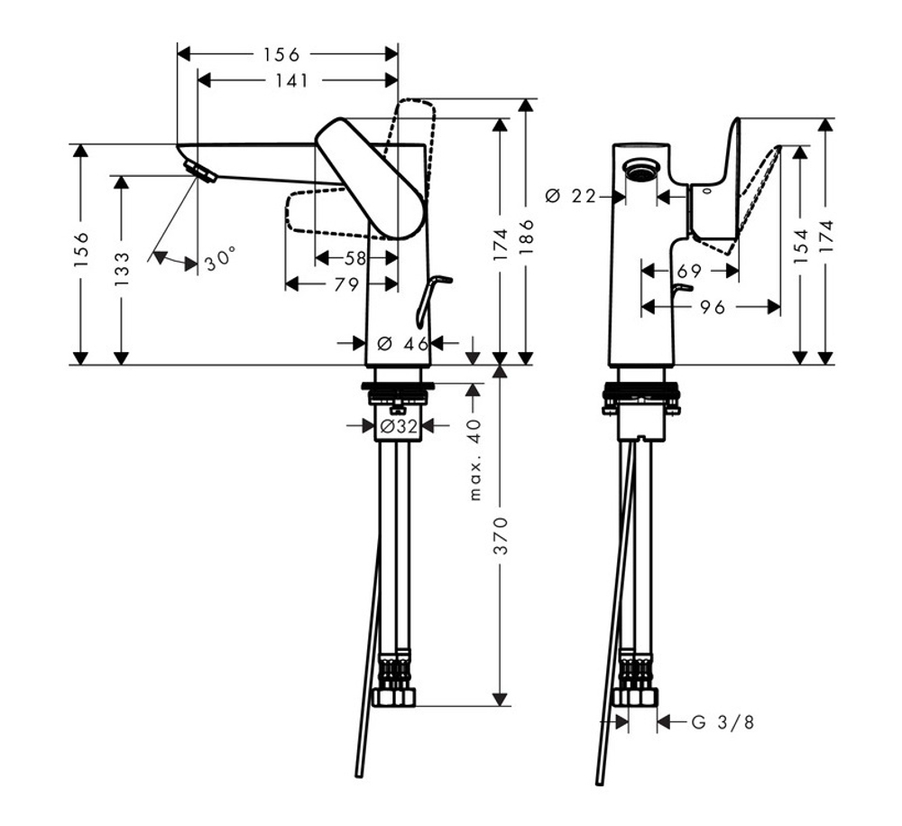 Смеситель 71754000 Hansgrohe Talis E для раковины 150
