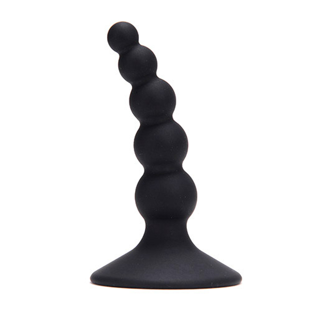 Чёрная анальная пробка-ёлочка DOMINO ASS PUNISHER SILICONE - 9,5 см. (Цвет: черный)