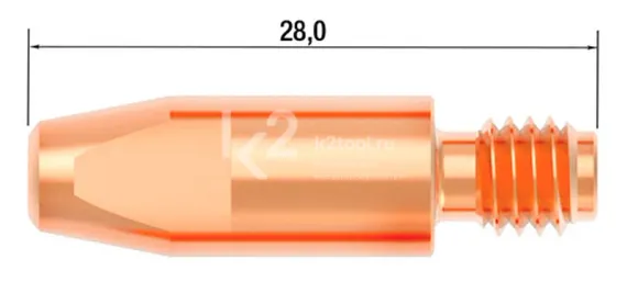 Наконечник контактный Fubag CuCrZr M6×28×1,2 мм, арт. FB.CTM6.28-12L, 25 шт