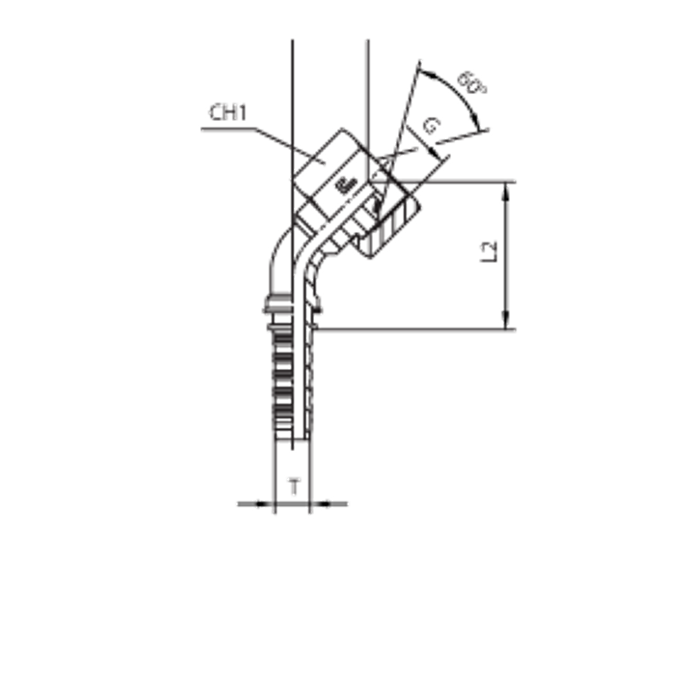 Фитинг DN 38 BSP (Г) 2 (45)  (штифтованная гайка) (o-ring)