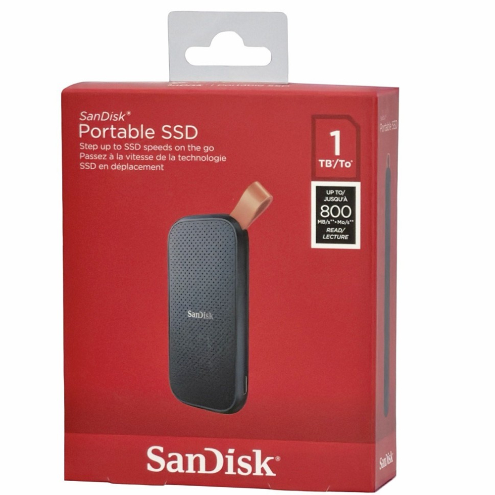 Внешний SSD 1TB SanDisk Portable SSD 800 Mb/s (SDSSDE30-1T00-G26) черный