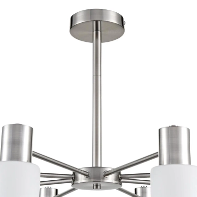 8099/8C COMFI LN26 105 никель/белый металл/стекло Люстра потолочная Е14 8*40W 220V MAVE