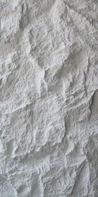 Полиуретановая панель под камень, Белый / PU Stone Panel - Rock Stone 1-White 1200х600х56 мм