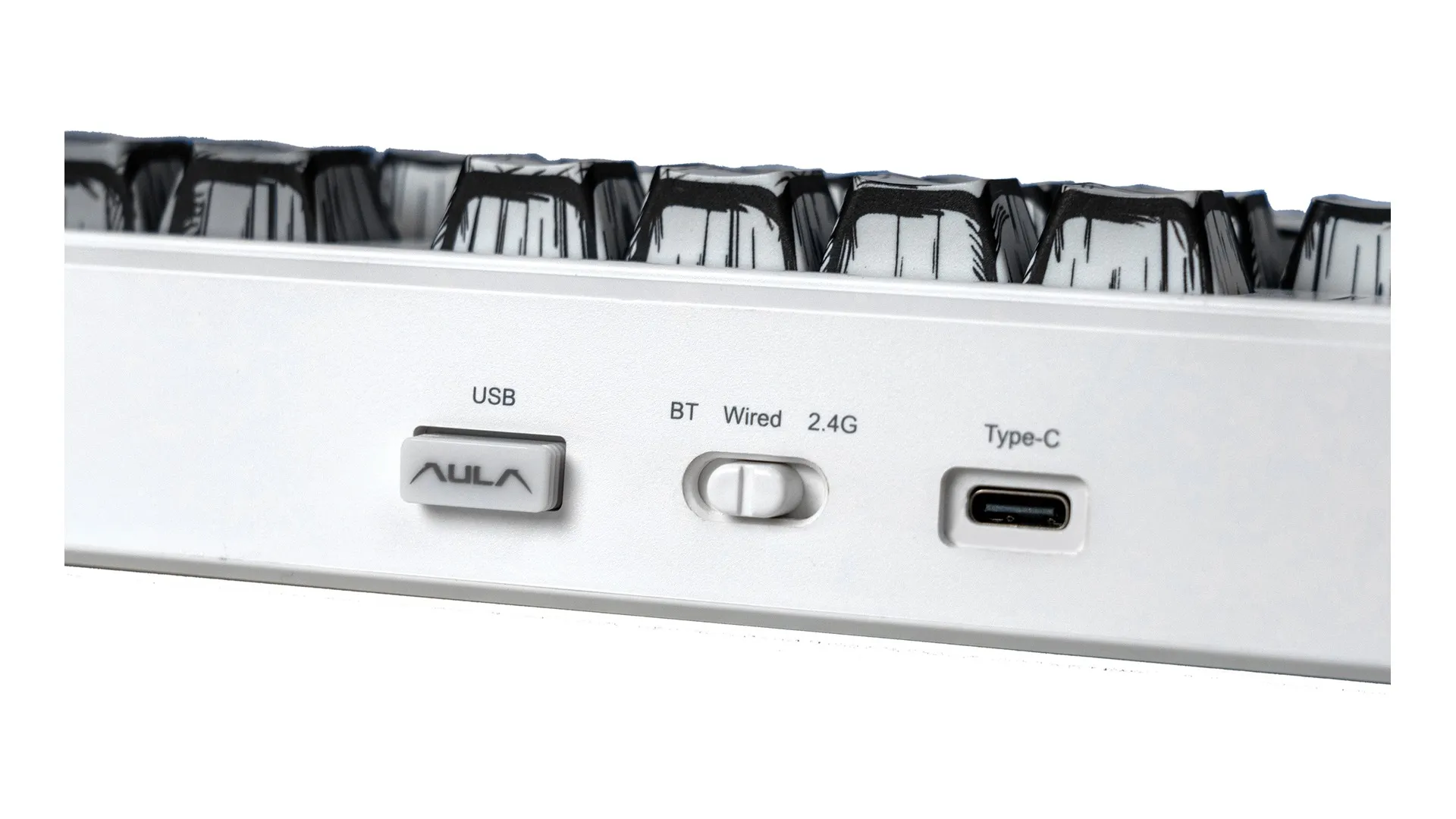 AULA F99 Pro Comic — разъём USB-C и переключатель режимов