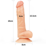 Телесный фаллоимитатор 8 The Ultra Soft Dude - 20 см. (Цвет: телесный)