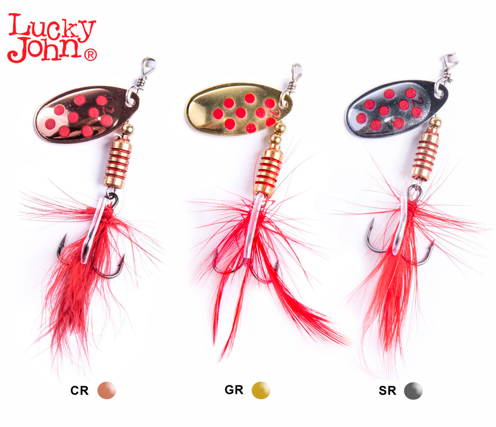 Блесны вращ. Lucky John SPIN X ROUND 02 5,0г CR/GR/SR 3шт. набор