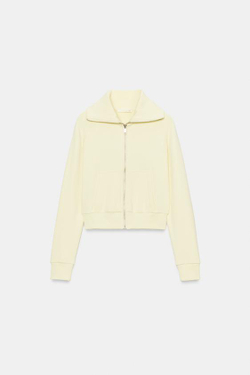ZARA ТОЛСТОВКА ИЗ ФЛИСА НА МОЛНИИ, ЖЕЛТЫЙ