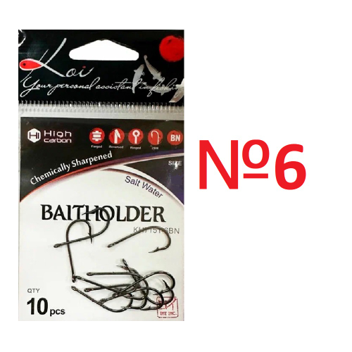 Крючок KOI "BAITHOLDER", размер 6 (INT), цвет BN