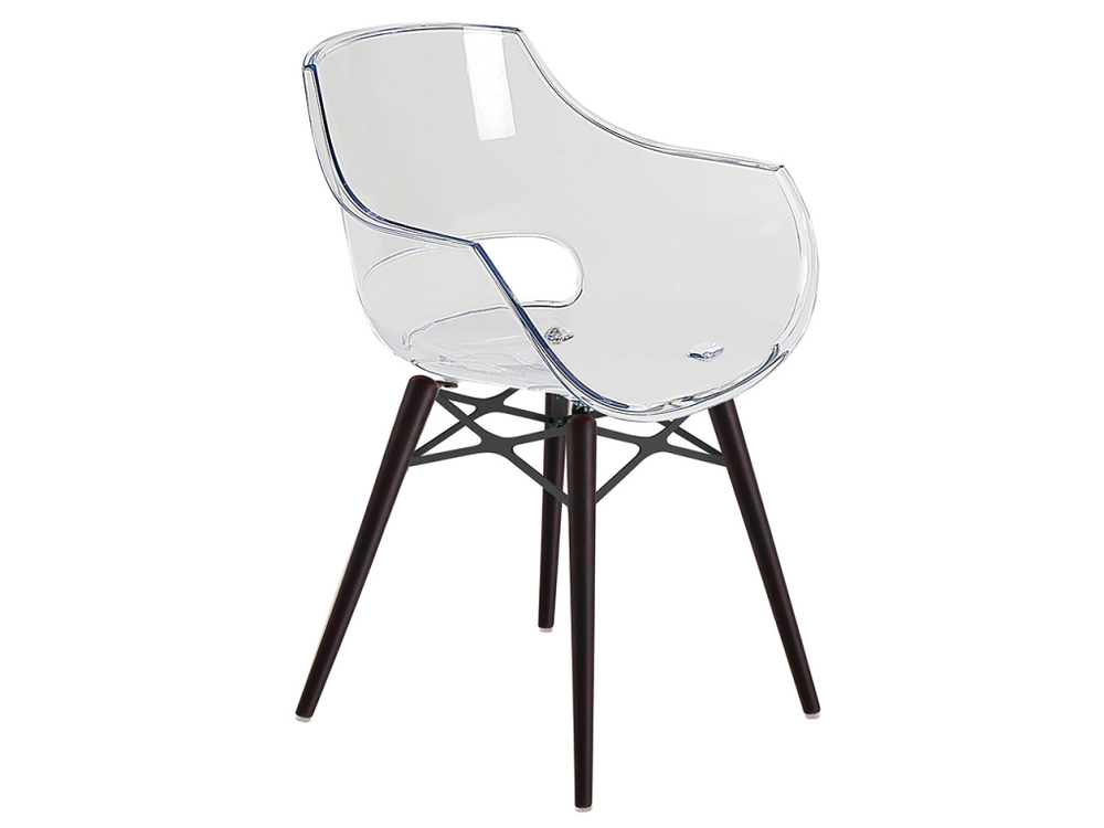 Кресло прозрачное Papatya Opal Wox Beech, венге, прозрачный