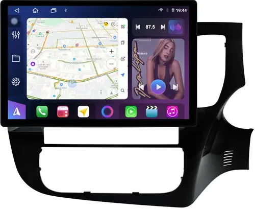 Магнитола для Mitsubishi Outlander 3 2012-2021 (правый руль, рамка 9) - FarCar GX877 монитор 13" 2K QLED на Android 14, S500+TS20, Быстрейшая, CarPlay, 4G SIM-слот