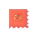 Салфетки маленькие с волнистым краем "С Днем Рождения" [Happy Birthday] 16 шт. (12,7 x 12,7 см)