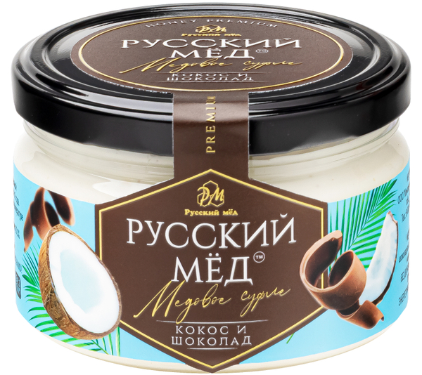 Медовое суфле кокос и шоколад Русский мёд 250 мл