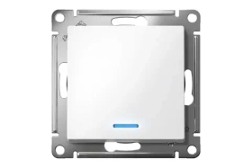 Одноклавишный механизм выключателя Systeme Electric ATLAS DESIGN с подсветкой сх.1а 10АХ белый ATN000113