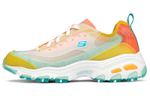 Skechers D"LITES 1.0 Textile, Synthetic Leather Mid top Casual Shoes Women"s Yellow Blue