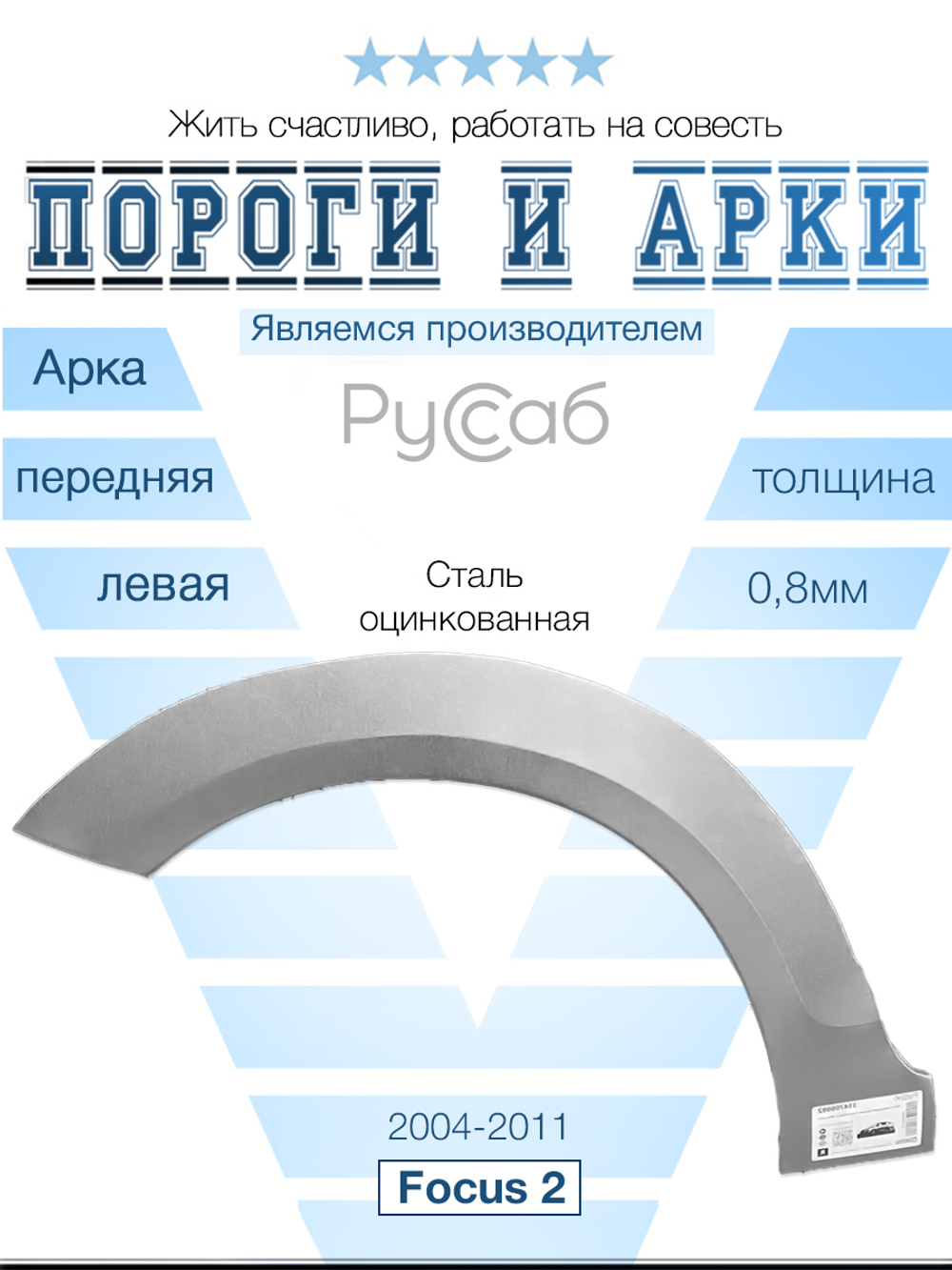 Арка передняя левая Ford Focus 2 2004-2011