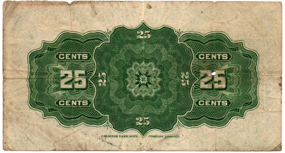 Банкнота Канада 25 центов 1923 год