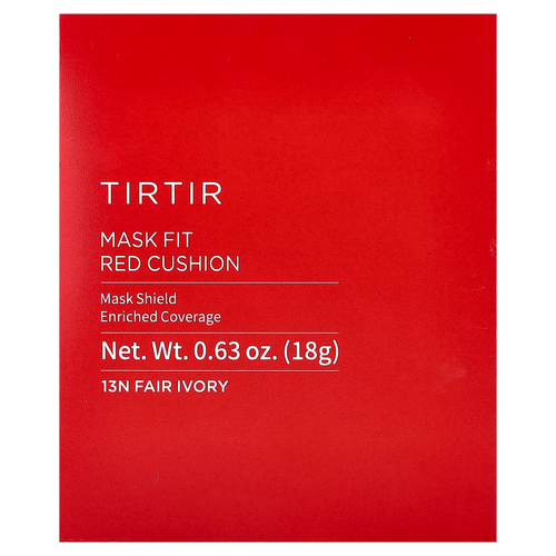 TIRTIR, Mask Fit Red Cushion, кушон, тон 13N светлая слоновая кость, 18 г (0,63 унции)