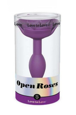Фиолетовая анальная пробка с ограничителем-розой Open Rose Size S Butt Plug (Цвет: фиолетовый)