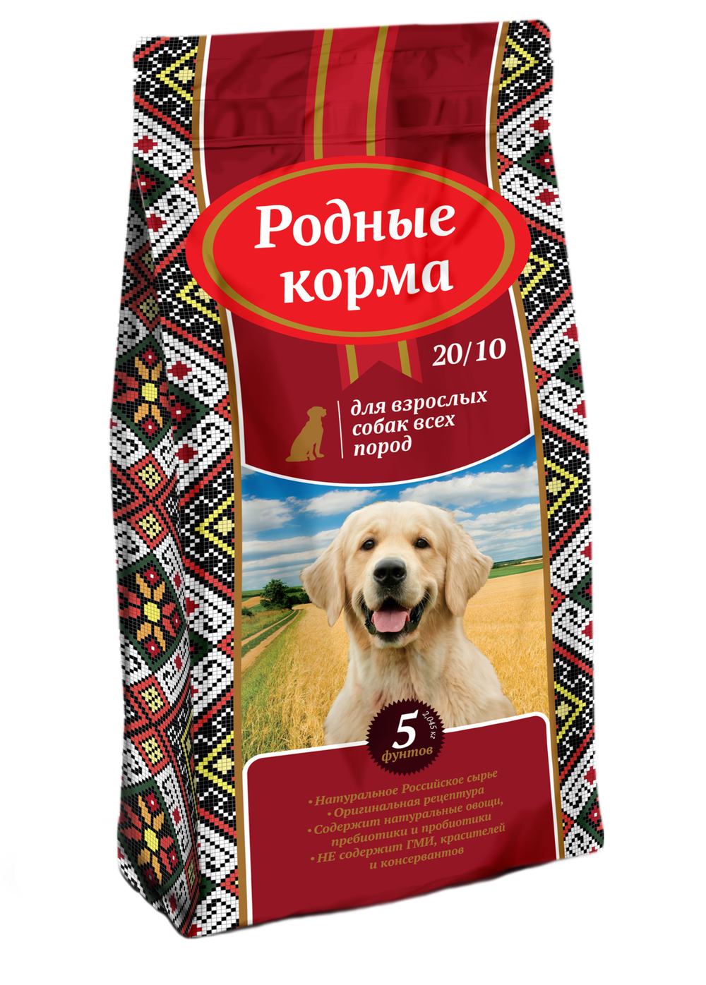 Сухой корм РОДНЫЕ КОРМА для взрослых собак всех пород курица 24/11 2,045 кг