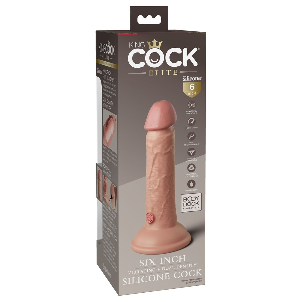 Pipedream King Cock Elite 6 - Реалистик с вибрацией L 17.8 см, ⌀ 3.7 см