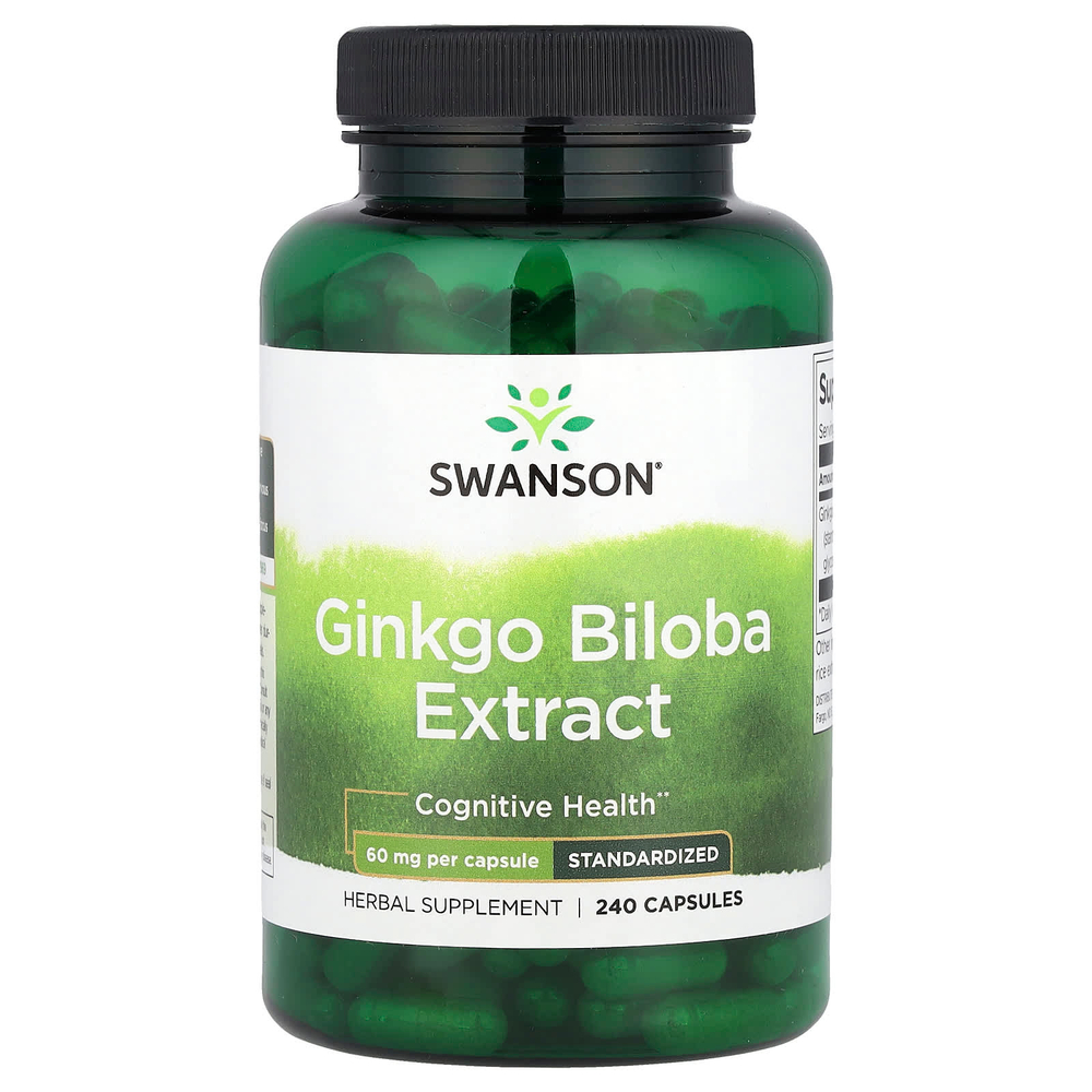 Swanson Vitamins, Экстракт гинкго билоба, 60 мг, 240 капсул